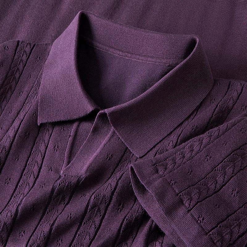 Gestricktes Poloshirt Lucca mit kurzen Ärmeln
