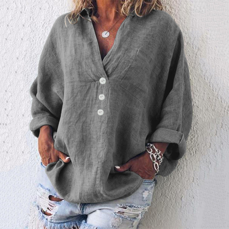 Elisabeth | Leichte Bluse aus Leinen-Baumwollmix