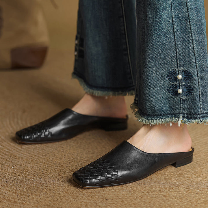 Clara | Damen Leder Mules elegant zeitlos