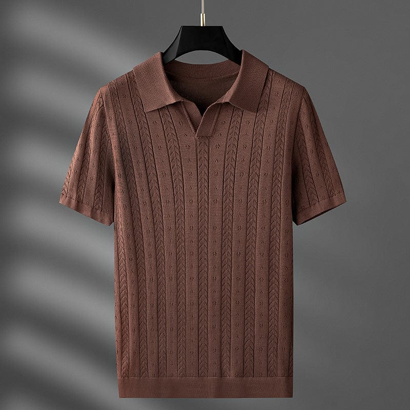 Gestricktes Poloshirt Lucca mit kurzen Ärmeln