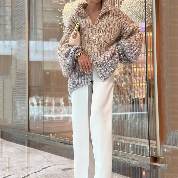 Angelina | Strickpullover mit Glitzerdetails für festliche Outfits