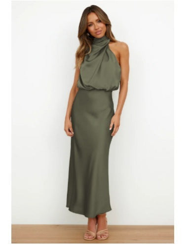 Verona | Elegantes langes Satinkleid mit Glanz