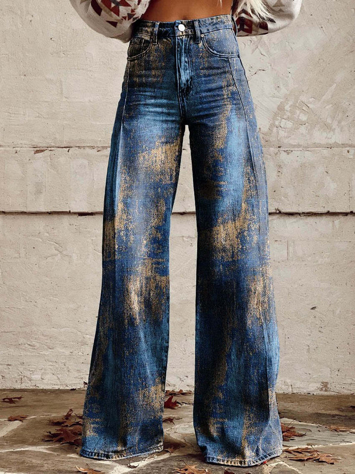 Elena | Bequeme Damenhose mit weitem Streifen Design