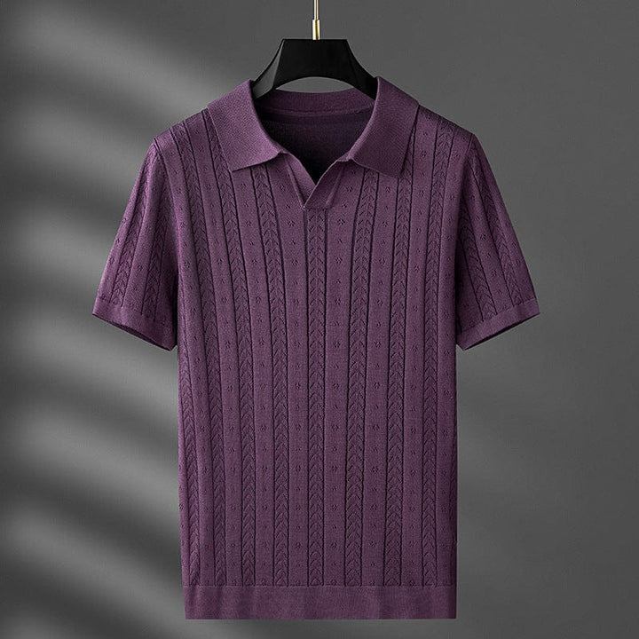 Gestricktes Poloshirt Lucca mit kurzen Ärmeln