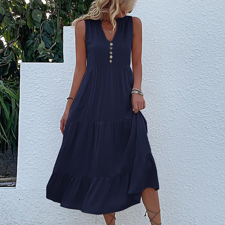 Smock-Kleid | Bequemes Freizeitkleid mit Knöpfen