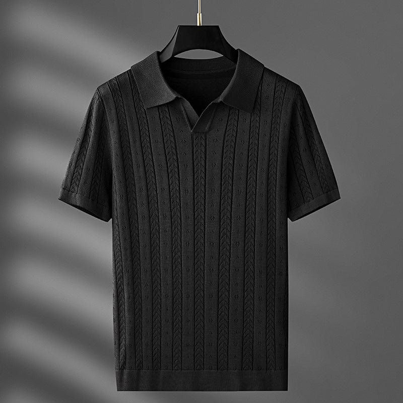 Gestricktes Poloshirt Lucca mit kurzen Ärmeln