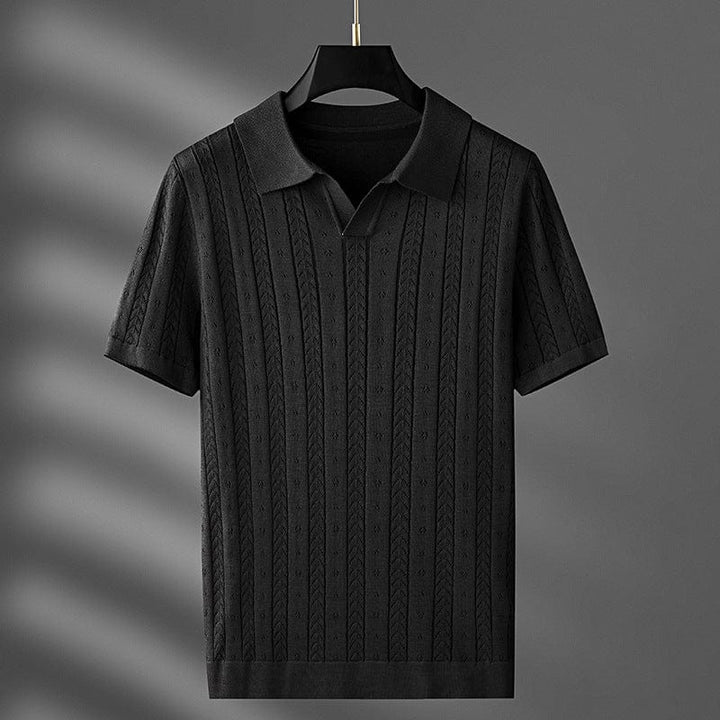 Gestricktes Poloshirt Lucca mit kurzen Ärmeln