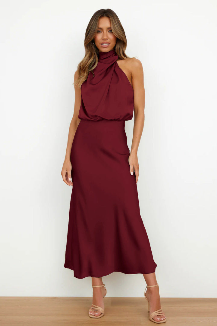 Verona | Elegantes langes Satinkleid mit Glanz