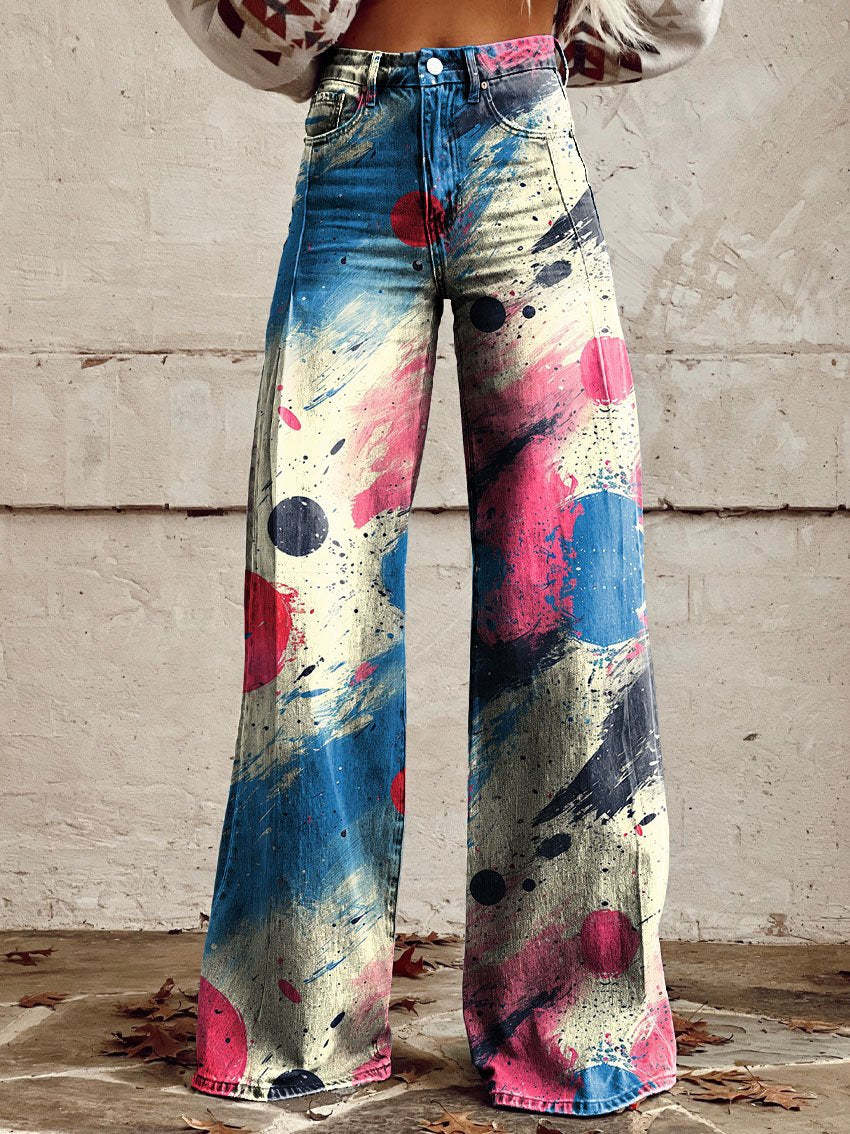 Elena | Bequeme Damenhose mit weitem Streifen Design