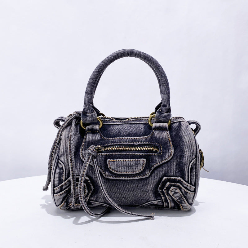Everly Denim Crossbody Tasche mit verstellbarem Gurt und Reißfach