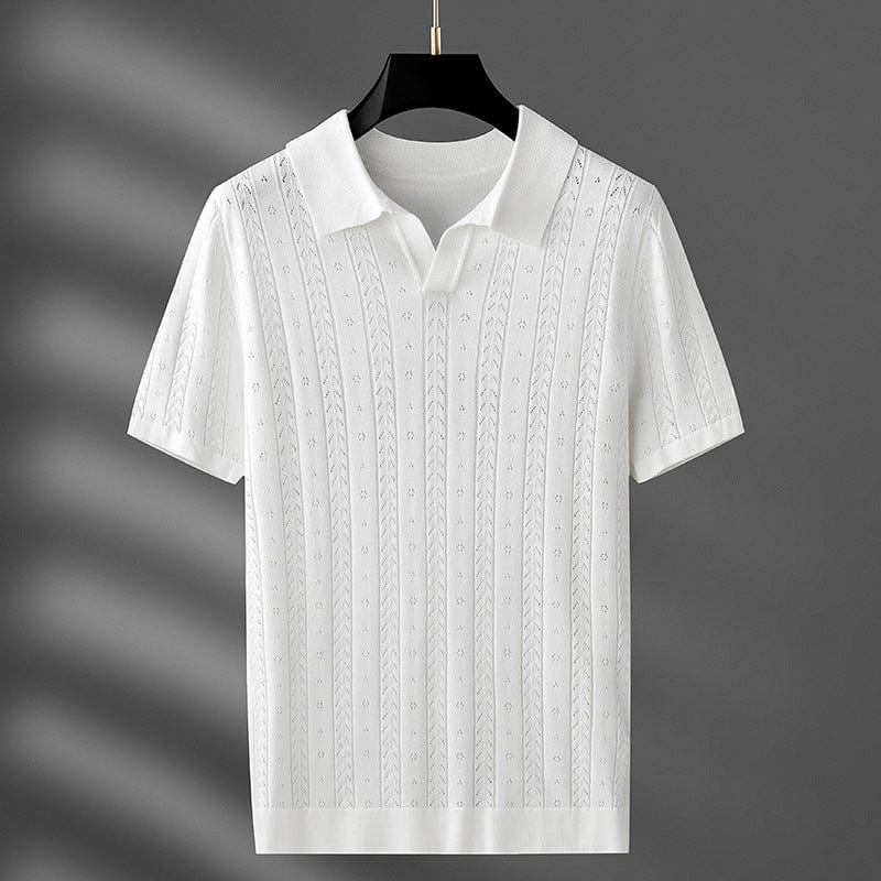 Gestricktes Poloshirt Lucca mit kurzen Ärmeln