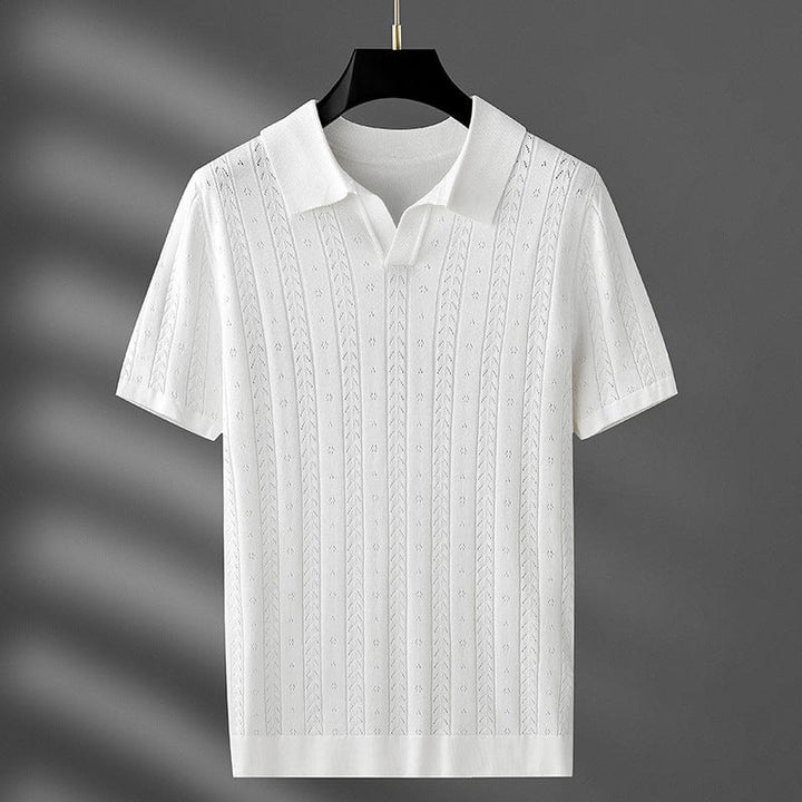 Gestricktes Poloshirt Lucca mit kurzen Ärmeln