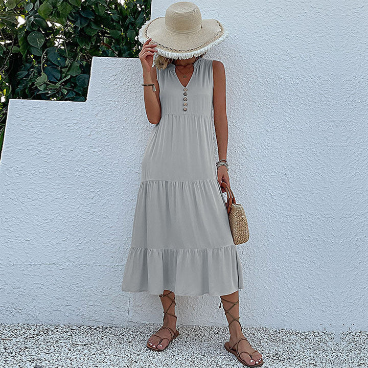 Smock-Kleid | Bequemes Freizeitkleid mit Knöpfen