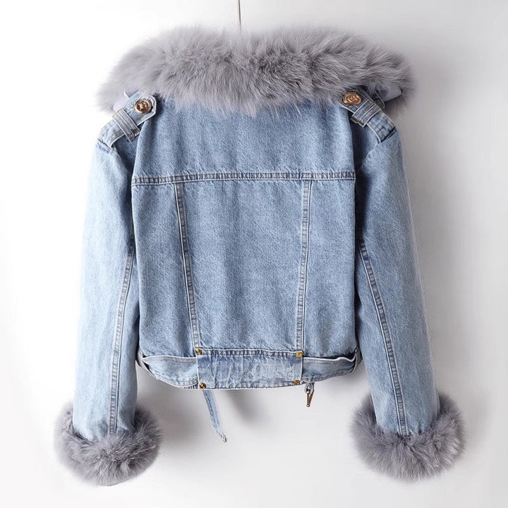 Olivia Klein | Premium Denim-Mantel in Luxusoptik