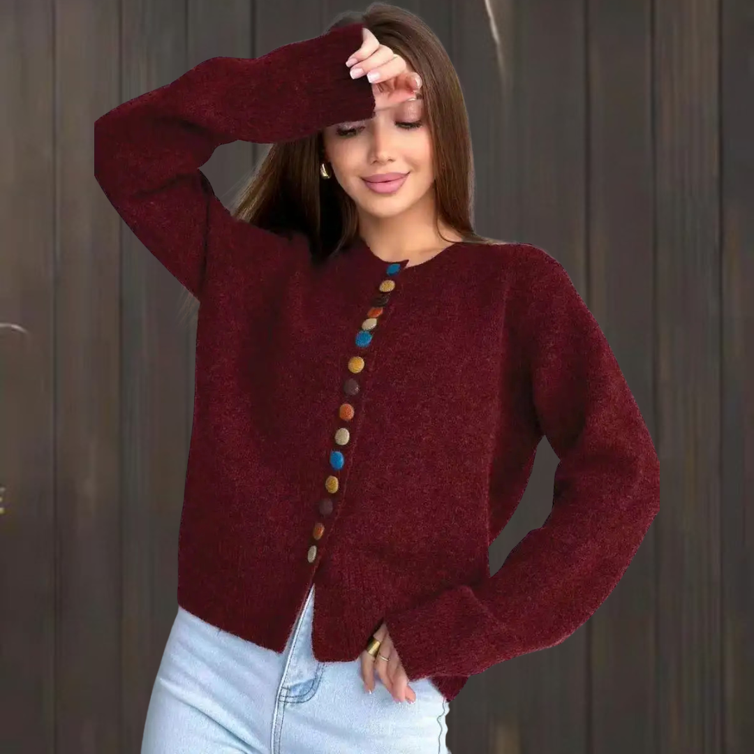 Victoria | Eleganter Damen Cardigan mit dekorativen Knöpfen