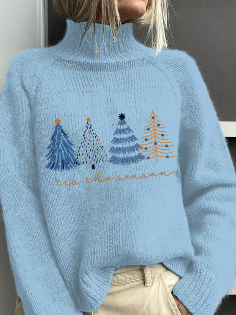 Faye | Festlicher Pullover Damen Mit Tannenbaum Design