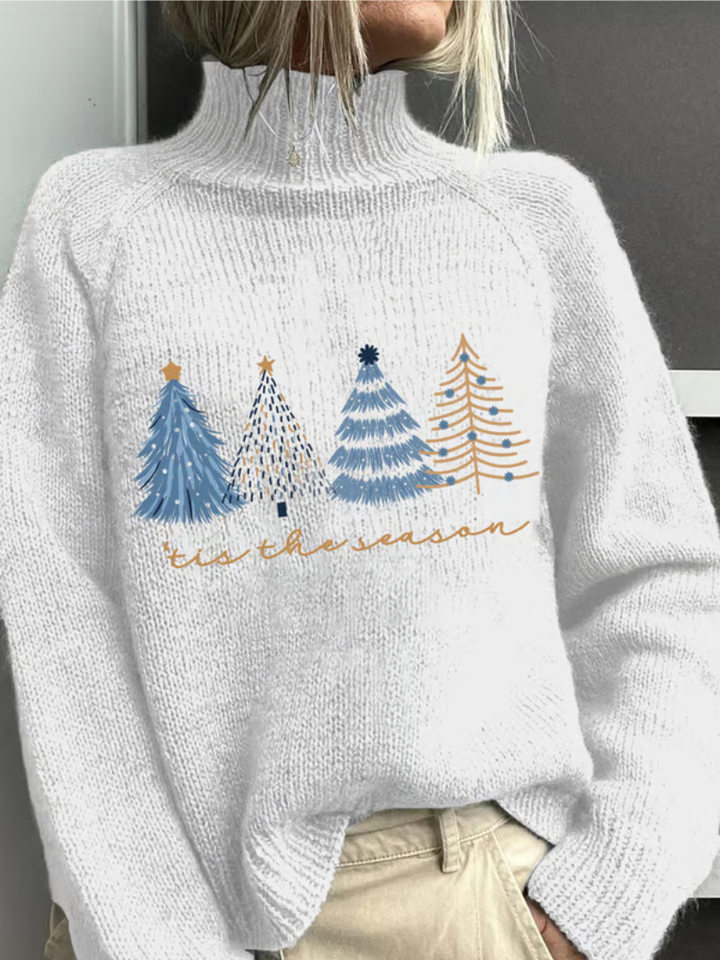 Faye | Festlicher Pullover Damen Mit Tannenbaum Design