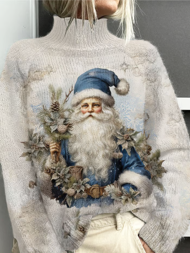 Lina | Festlicher Pullover Damen Mit Vintage Weihnachtsmann