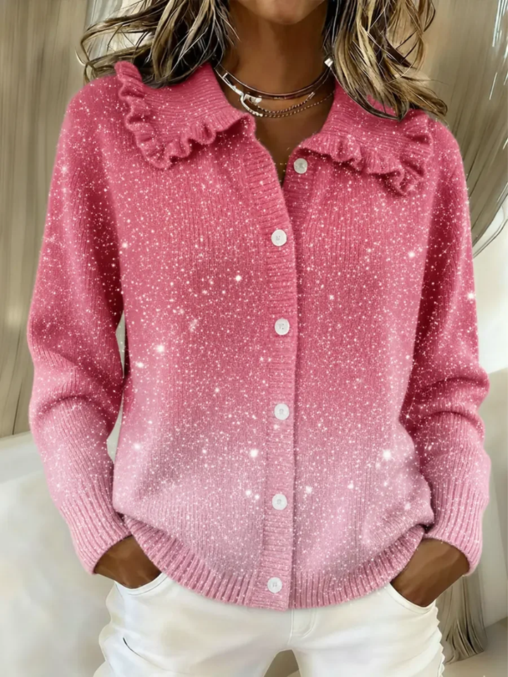 Lena | Damen Strickjacke Mit Glänzender Optik Elegant