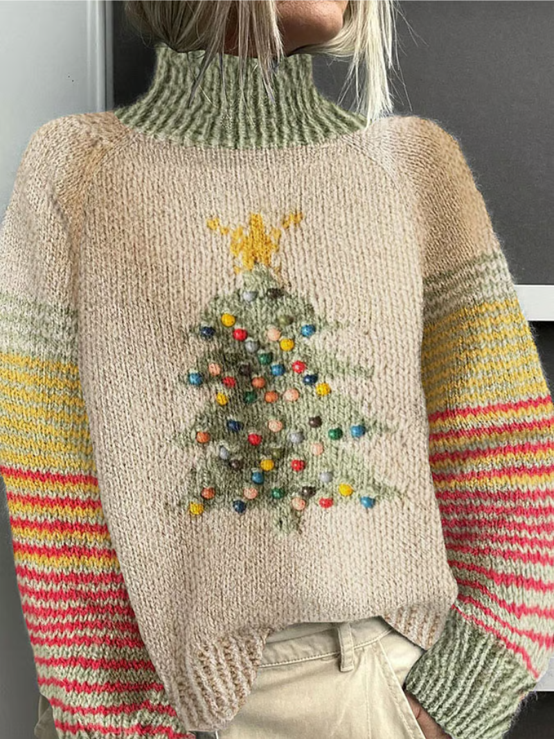 Mila | Festlicher Pullover Damen Mit Weihnachtsbaummotiv
