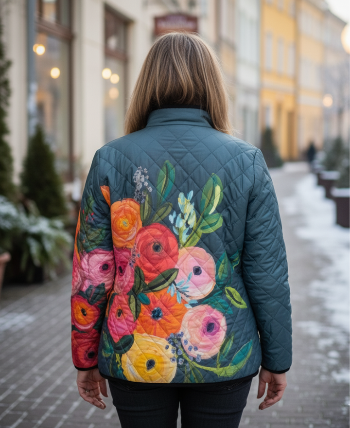 Tina | Stylische Gequiltete Damenjacke mit Blumenprint