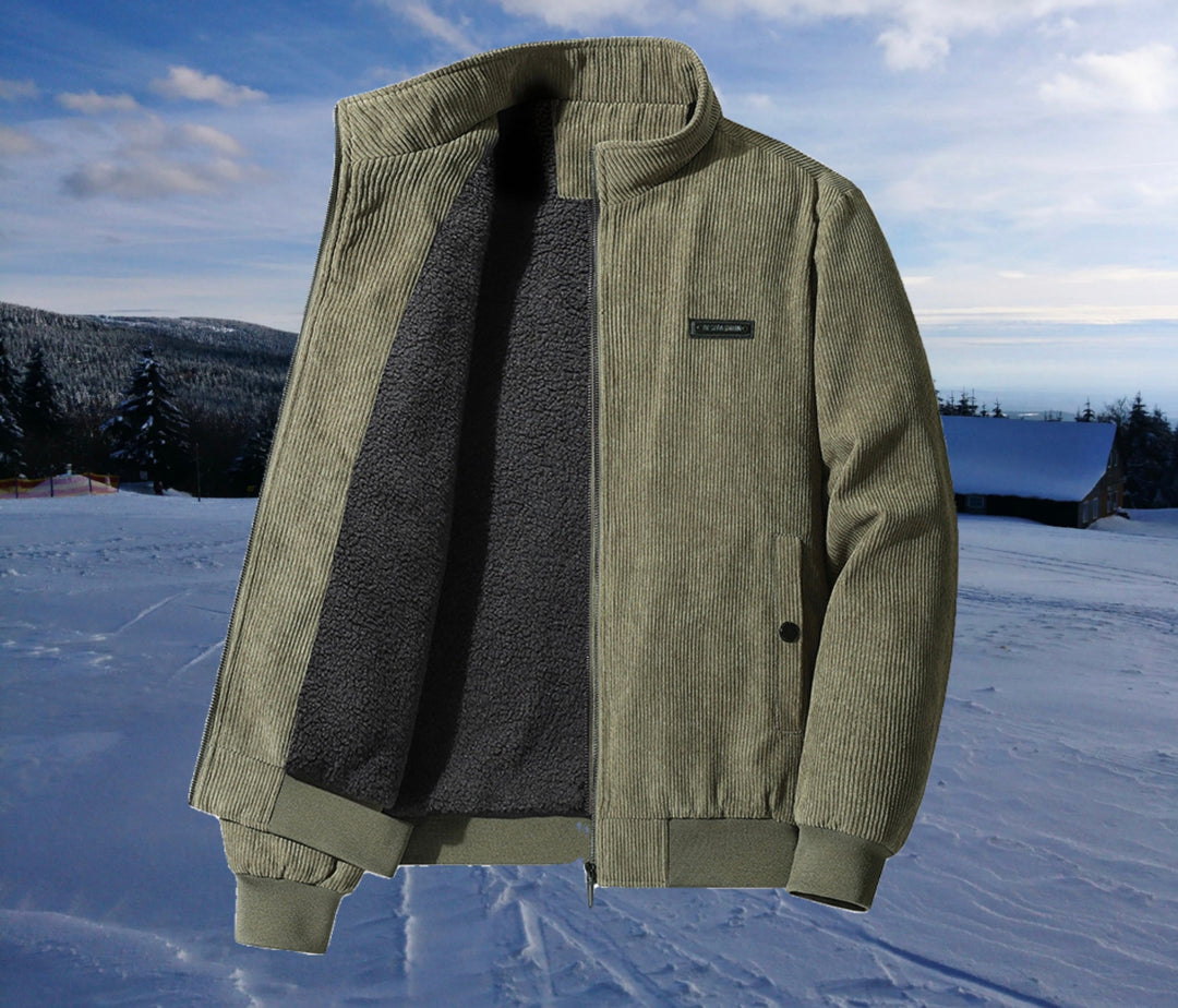 DAVID | Lässige Retrojacke mit Cord und Sherpa-Innenfutter