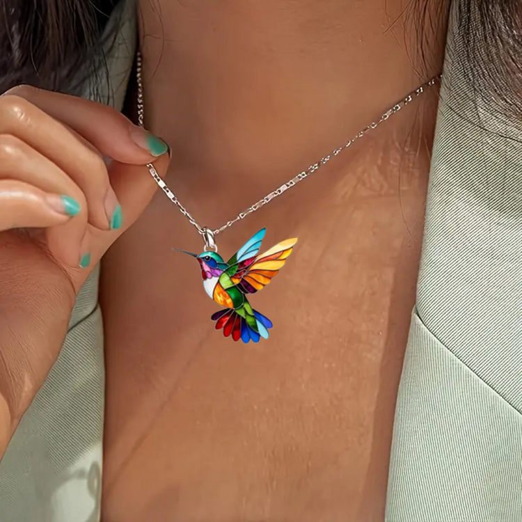 Yasmin | Schlichte Halskette mit Kolibri Charm