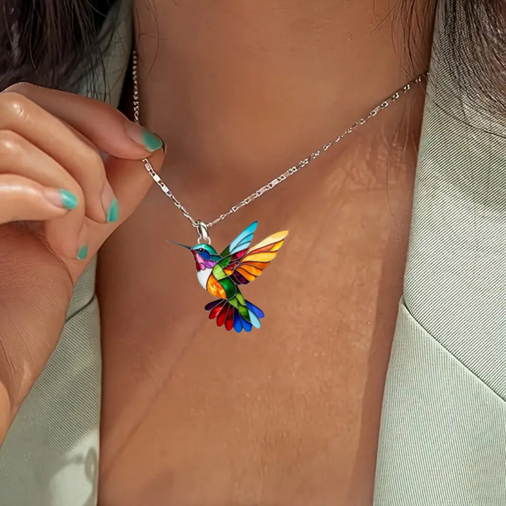 Yasmin | Schlichte Halskette mit Kolibri Charm