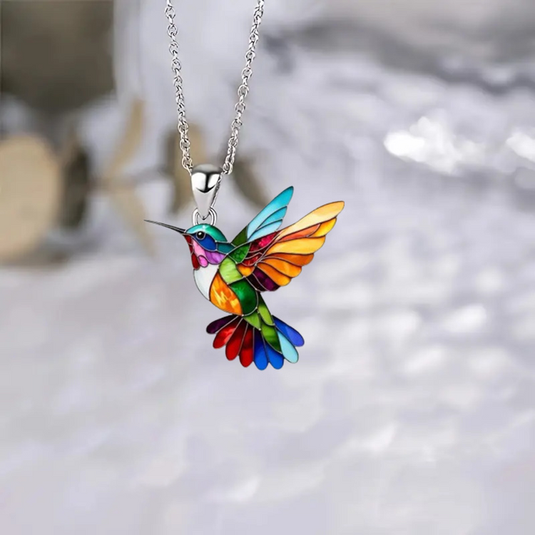 Yasmin | Schlichte Halskette mit Kolibri Charm