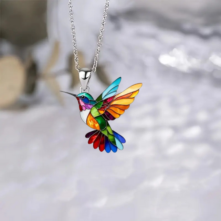 Yasmin | Schlichte Halskette mit Kolibri Charm