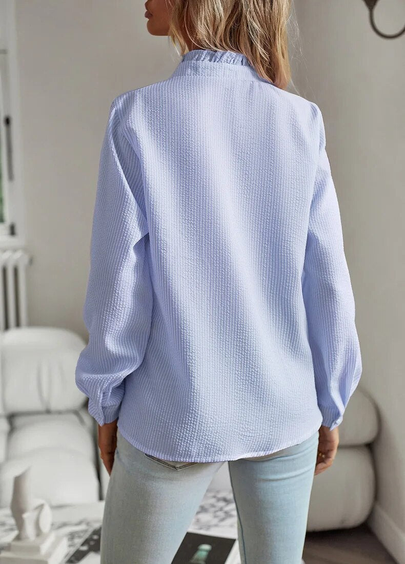 AURORA RUFFLE Langarmhemd im femininen Design