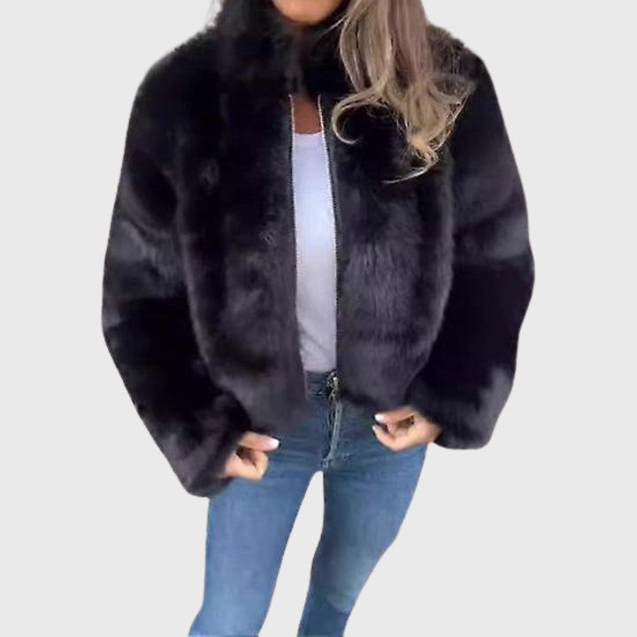 Alina | Warme Fleecejacke Damen Teddy modern chic
