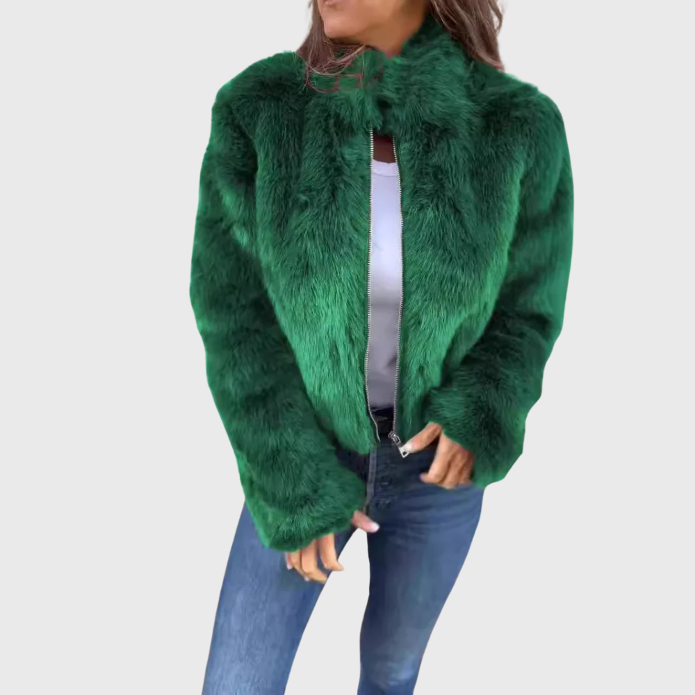 Alina | Warme Fleecejacke Damen Teddy modern chic