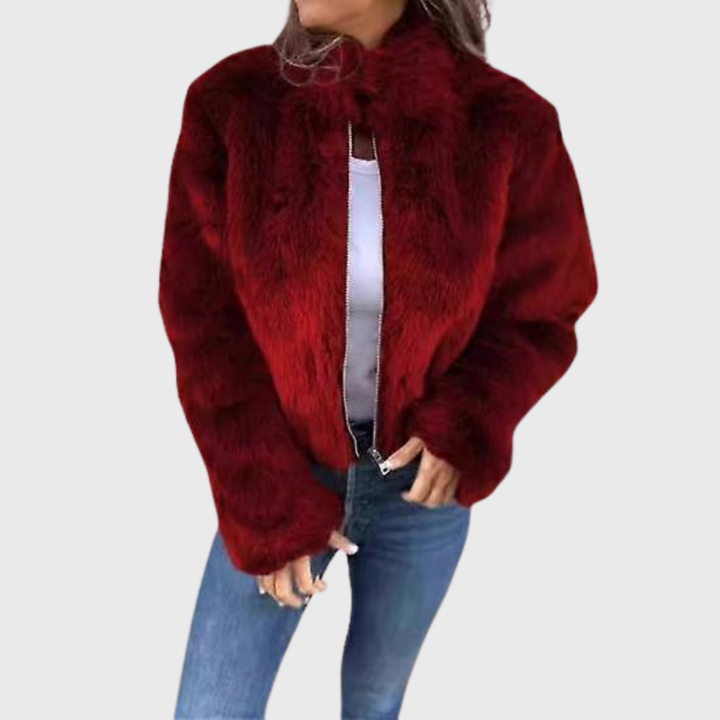 Alina | Warme Fleecejacke Damen Teddy modern chic