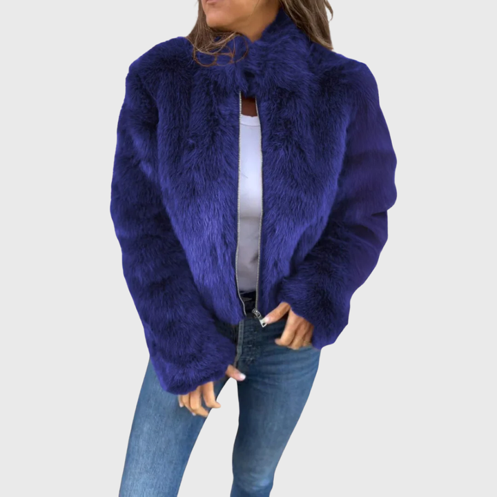 Alina | Warme Fleecejacke Damen Teddy modern chic