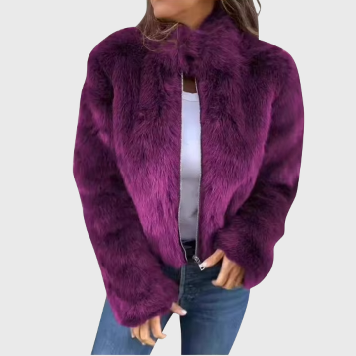 Alina | Warme Fleecejacke Damen Teddy modern chic