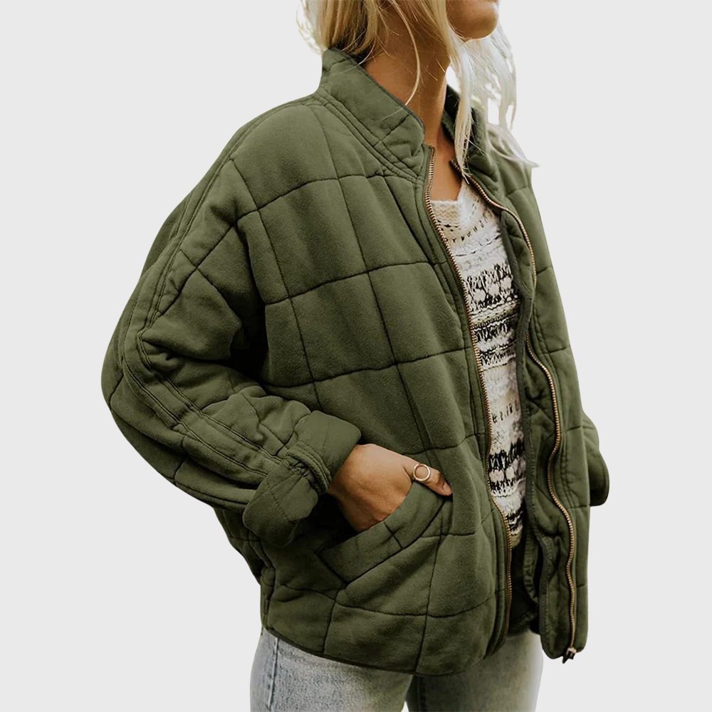 Clara | Gesteppt Jacke mit Reißverschluss im modernen Stil