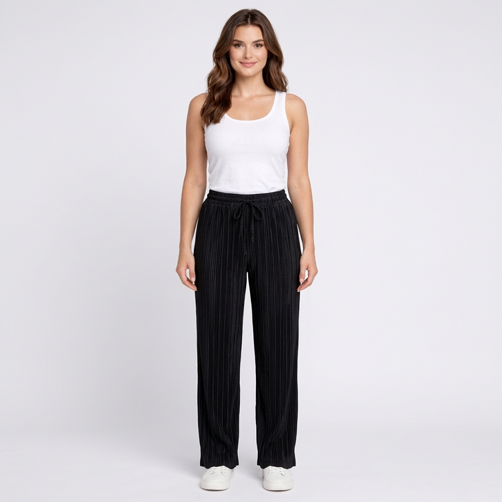 Plissierte Hose | Weites Bein & Designhighlight