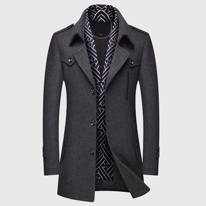 Prescott Tailors Legacy Wollmantel mit Knopfleiste