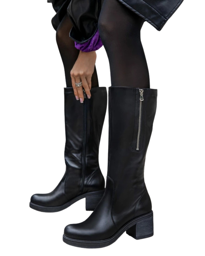 Amelia | Stilvolle Lederstiefel mit komfortablem Absatz