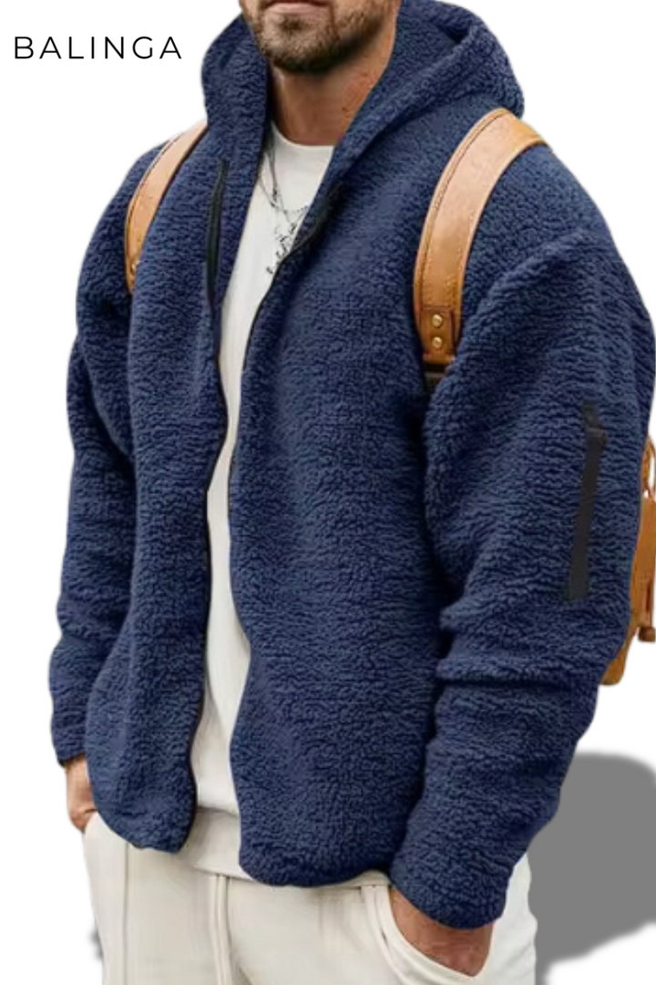 Markus | Fleecejacke für Herren mit Kapuze und Stil