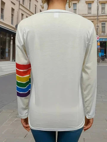 Taylor | Langarmshirt im Rainbow-Design