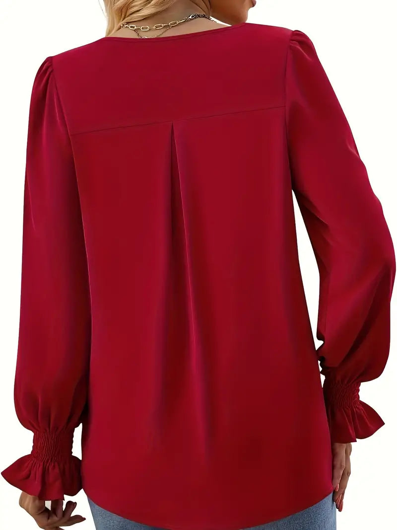 Hilda | Bequeme Bluse für den Herbst in Unifarben