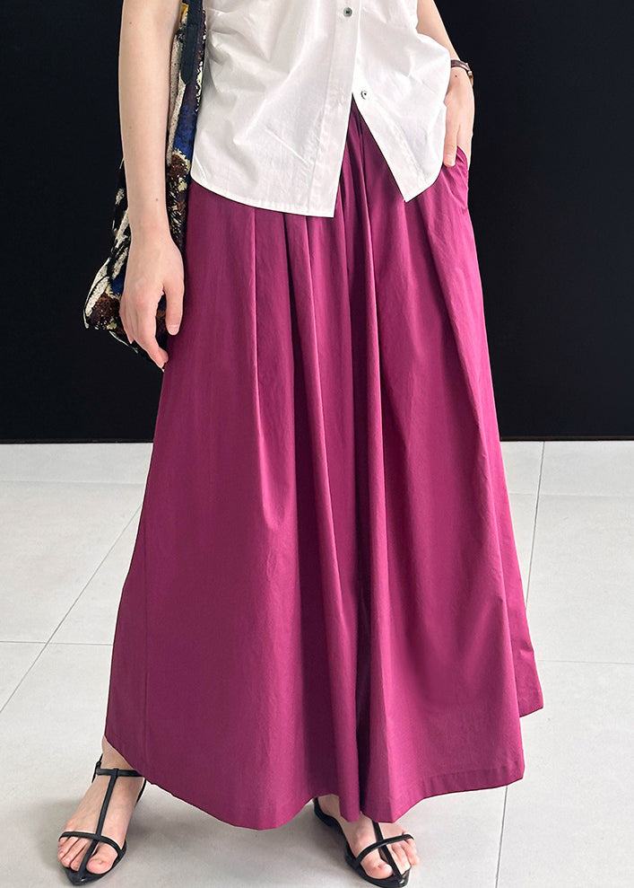Rosa Baumwollhose mit weitem Bein & Gummibund