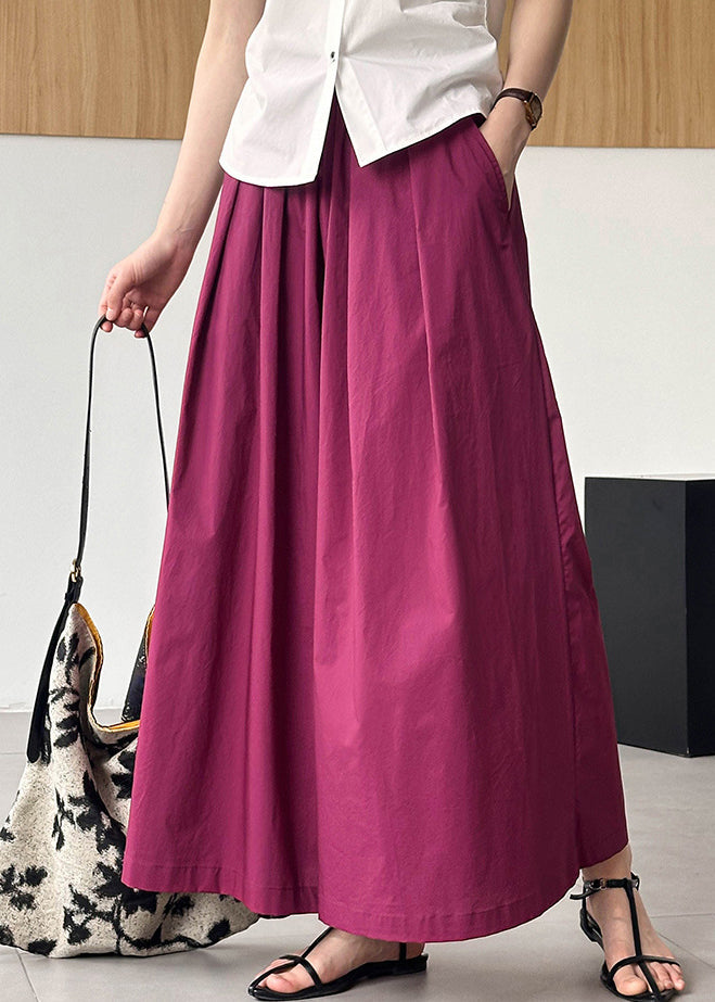 Rosa Baumwollhose mit weitem Bein & Gummibund