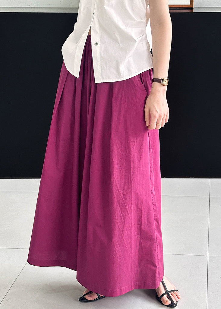 Rosa Baumwollhose mit weitem Bein & Gummibund