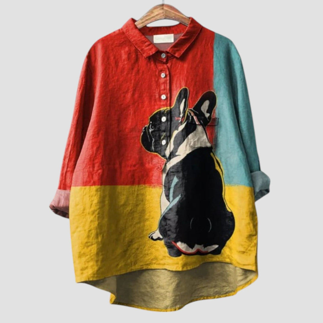 Rosetta | Charmante Bluse mit Hunde-Print