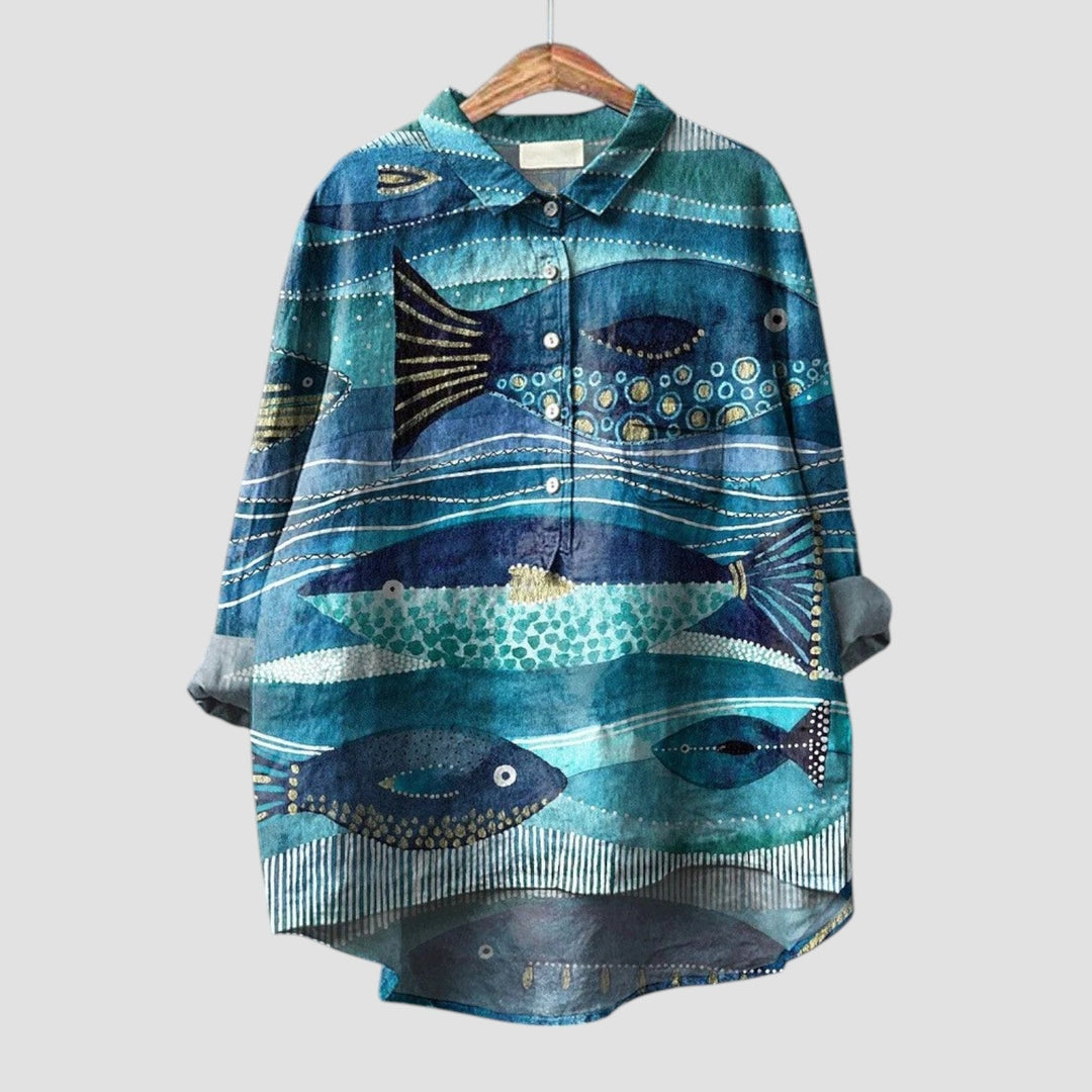 Rosie | Verspielte Bluse mit Fischmuster