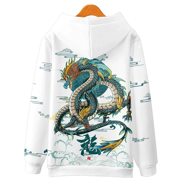 Year of The Dragon Hoodie mit edlem Print Design