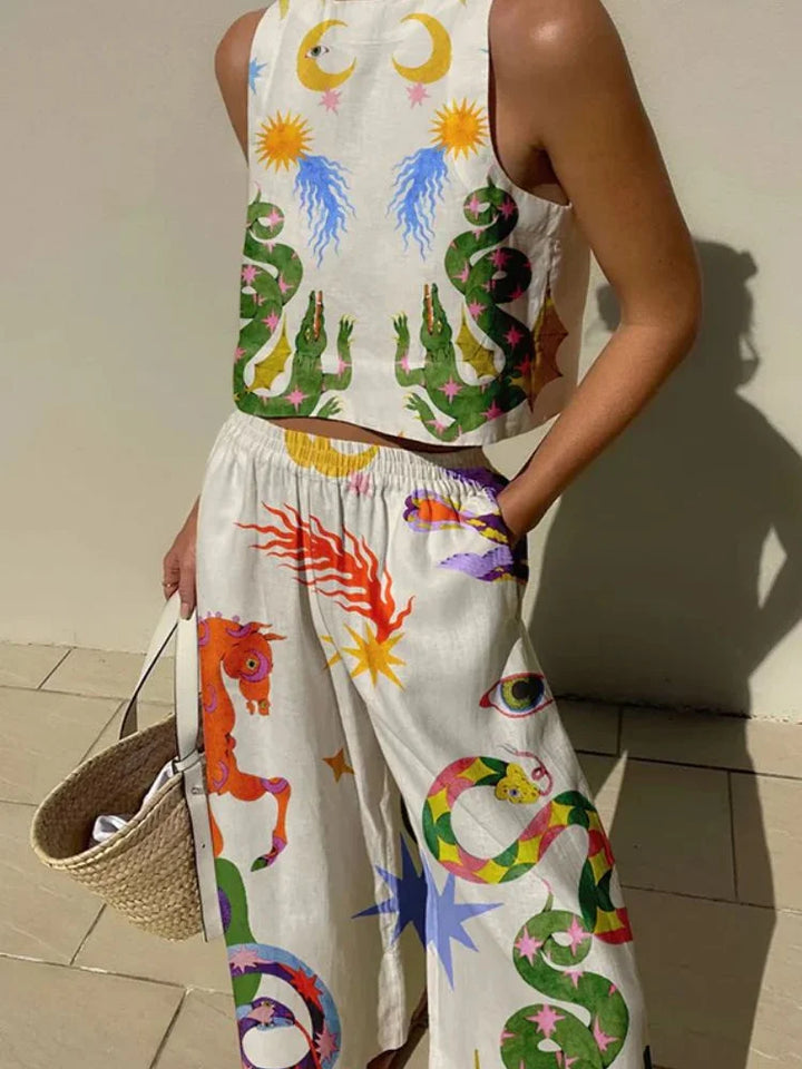 Marisol Bunte Baumwolle Damen-Set für sonnige Freizeitlooks